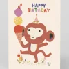 Raspberry Blossom Birthday|Birthday Cards*Personalised Playful Monkey And Ice Cream Birthday Card | Ohh Deer