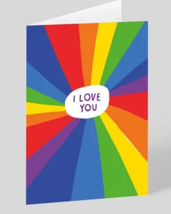 Ashkahn Valentine's Day|Thinking Of You*Personalised Rainbow I Love You Greeting Card | Ohh Deer