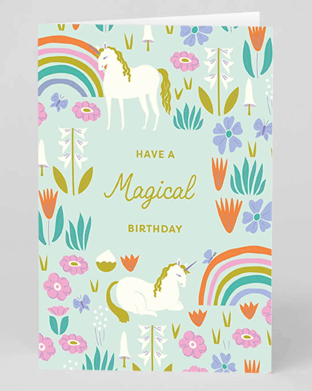 Elizabeth Olwen Birthday|Birthday Cards*Personalised Rainbows and Unicorns Birthday Card | Ohh Deer