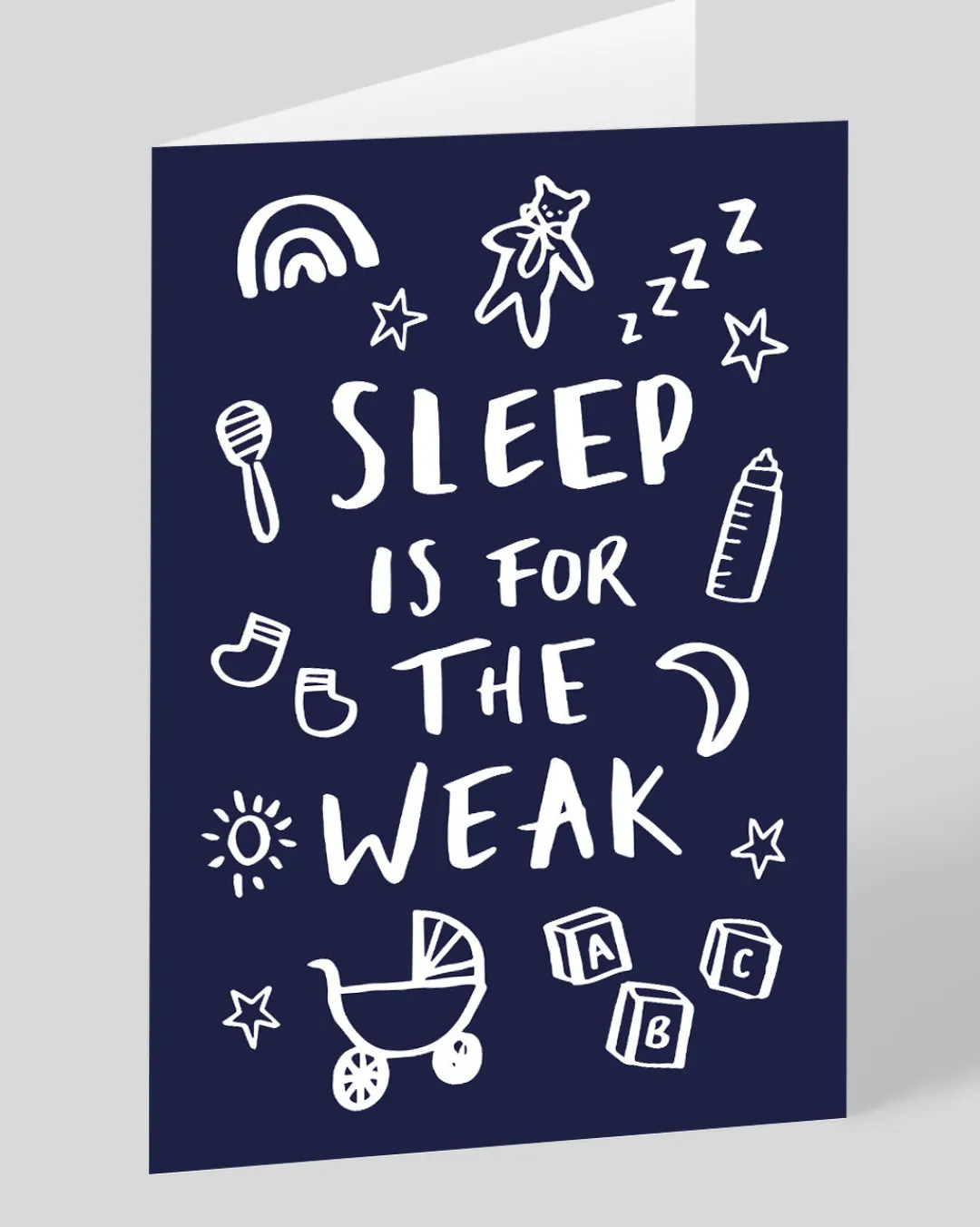 Ohh Deer New Arrival*Personalised Sleep is for the Weak New Baby Card |