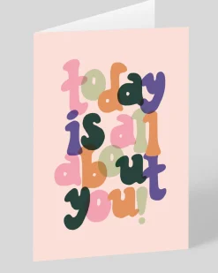 Raspberry Blossom Mother's Day|Birthday*Personalised Today Is All About You Greeting Card | Ohh Deer