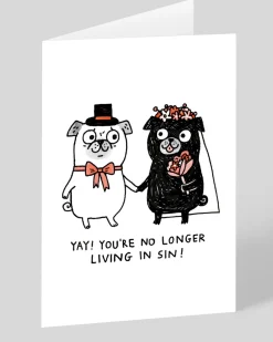 Gemma Correll Congratulations|Wedding*Personalised You're No Longer Living In Sin Wedding Card | Ohh Deer