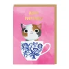 Angela Rozelaar Birthday Cards*Pink Teacup Cat Birthday Card | Ohh Deer