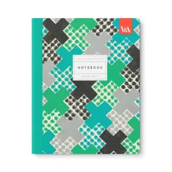 Vu0026A Notebooks Under £10|Stationery Gifts*Playful Geometrics Green Crosses Premium Exercise Book