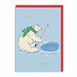 Emily Taylor Christmas Cards*Polar Bear Fishing You A Merry Christmas Card | Ohh Deer