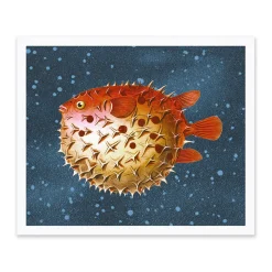 Ohh Deer Prints*Puffer Fish Riso Print (12x10)