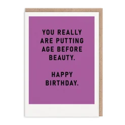 Ohh Deer Birthday Cards*Putting Age Before Beauty Birthday Card ⏳😂 |