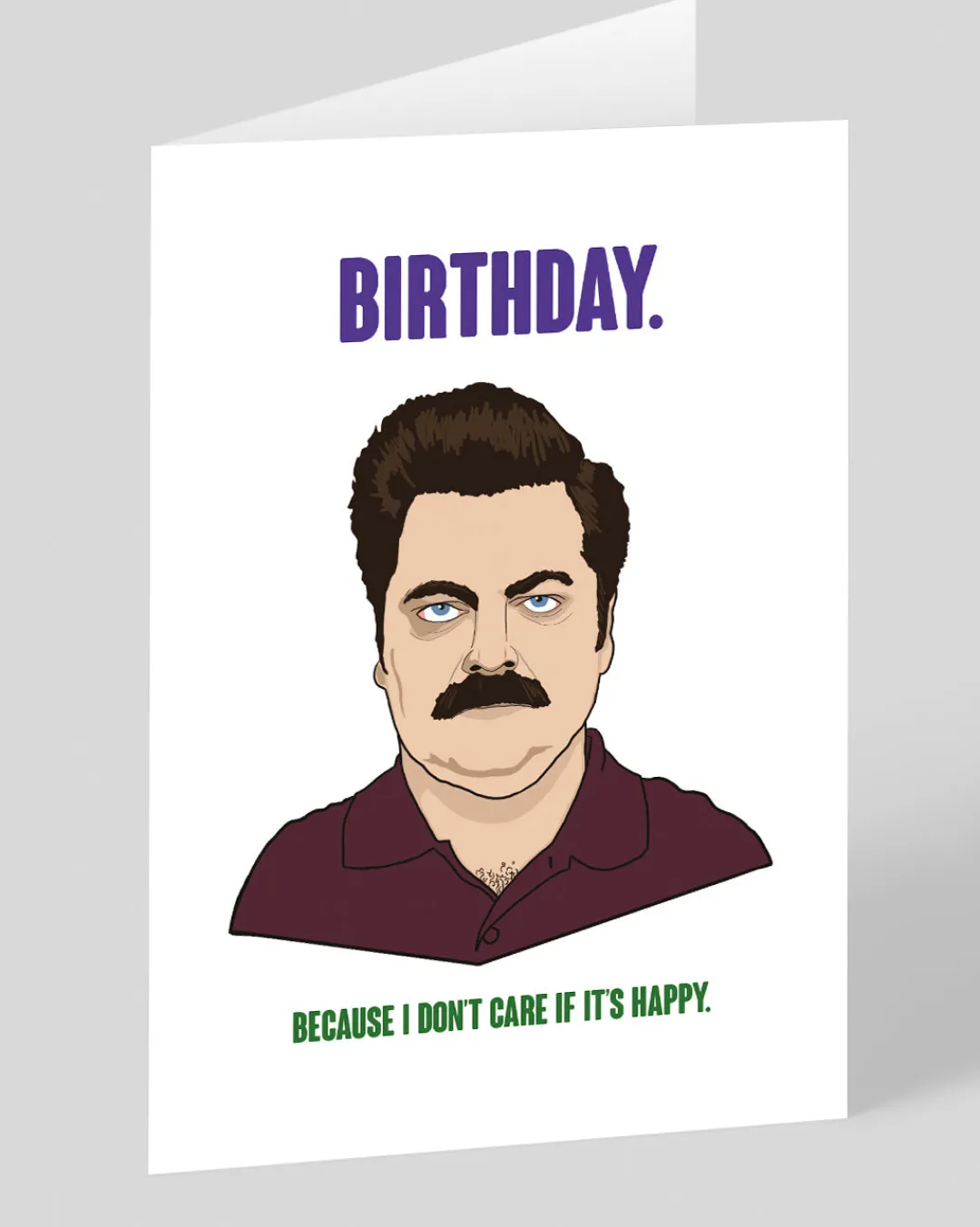 The Red Swan Birthday|Birthday Cards*Ron Swanson Happy Birthday Card | Ohh Deer