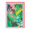 Vu0026A Birthday Cards*Scalloped Lilac Tropical Florals Birthday Card