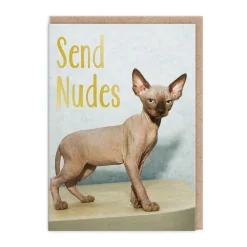 Smitten Kitten Birthday Cards*Send Nudes Greeting Card - | Ohh Deer