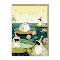 Joo Joo Paper Birthday Cards*Singing Frogs Birthday Card