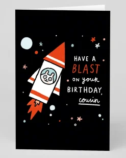 Gemma Correll Birthday|Birthday Cards*Spaceship Have A Blast Cousin Birthday Card | Ohh Deer