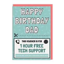 AbiGoLucky Birthday Cards*Tech Support Voucher Dad Birthday Card 💻 | Ohh Deer