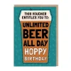 AbiGoLucky Birthday Cards*Unlimited Beer Voucher Birthday Card
