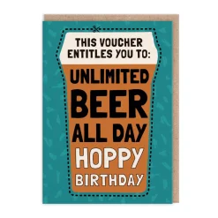 AbiGoLucky Birthday Cards*Unlimited Beer Voucher Birthday Card