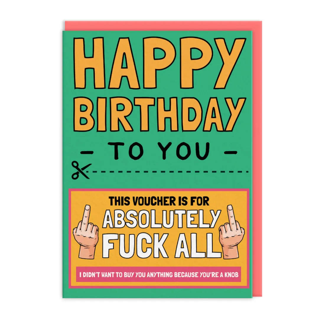 AbiGoLucky Birthday Cards*Voucher For Absolutely F*ck All Birthday Card 😂 | Ohh Deer