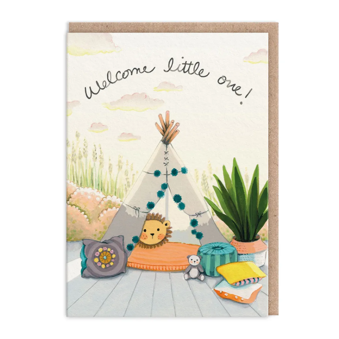 Joo Joo Paper New Arrival*Welcome Little One Tipi Greeting Card