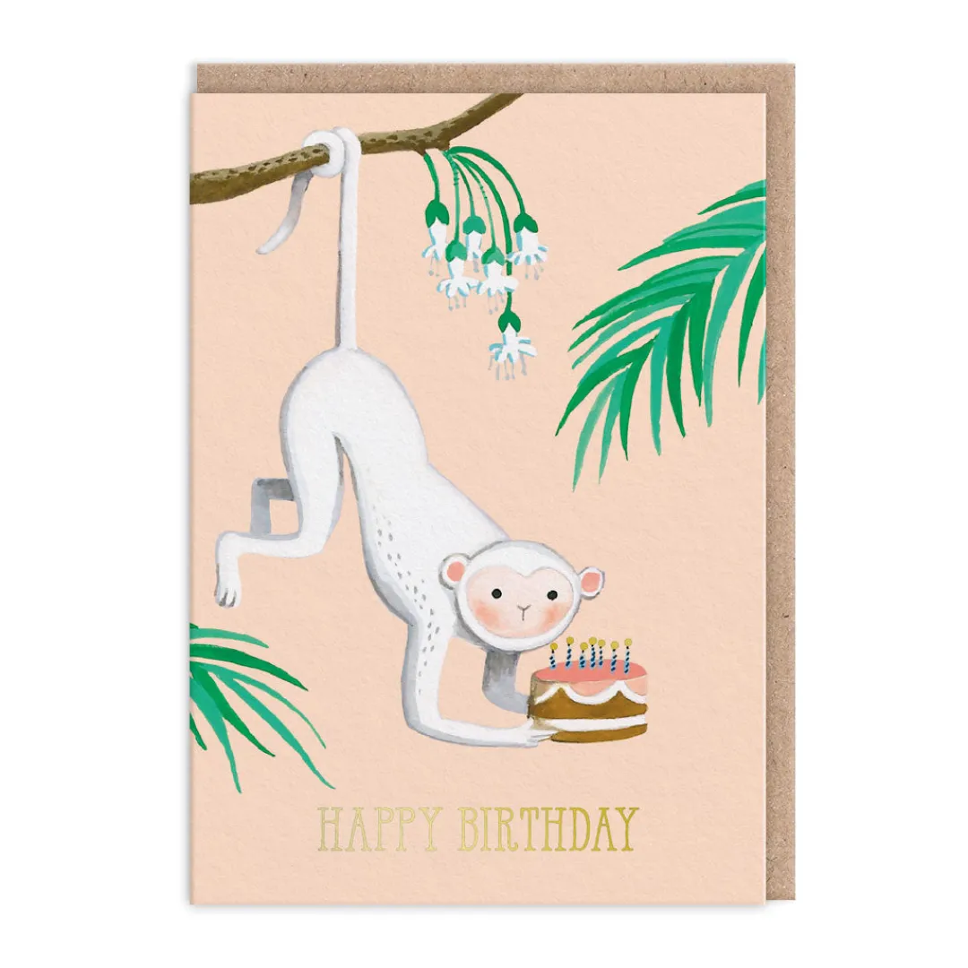 Joo Joo Paper Birthday Cards*White Monkey Birthday Card